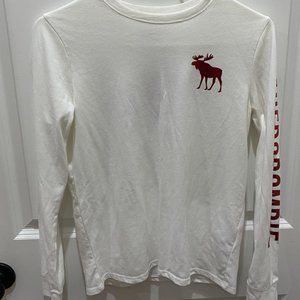 Abercrombie Kids White and Red Long Sleeves